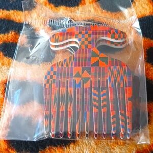 Afro pick African print Earrings made for pierced ears.